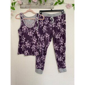 Live Love Lounge Women's  Pajama Lounge Set Purple Size Small Soft velvet